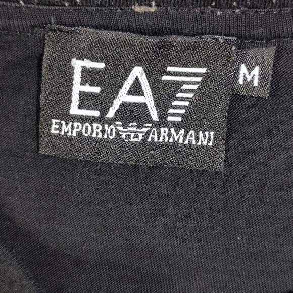 Emporio Armani EA7 T-shirt men's size M black with graphic design - Picture 4 of 9